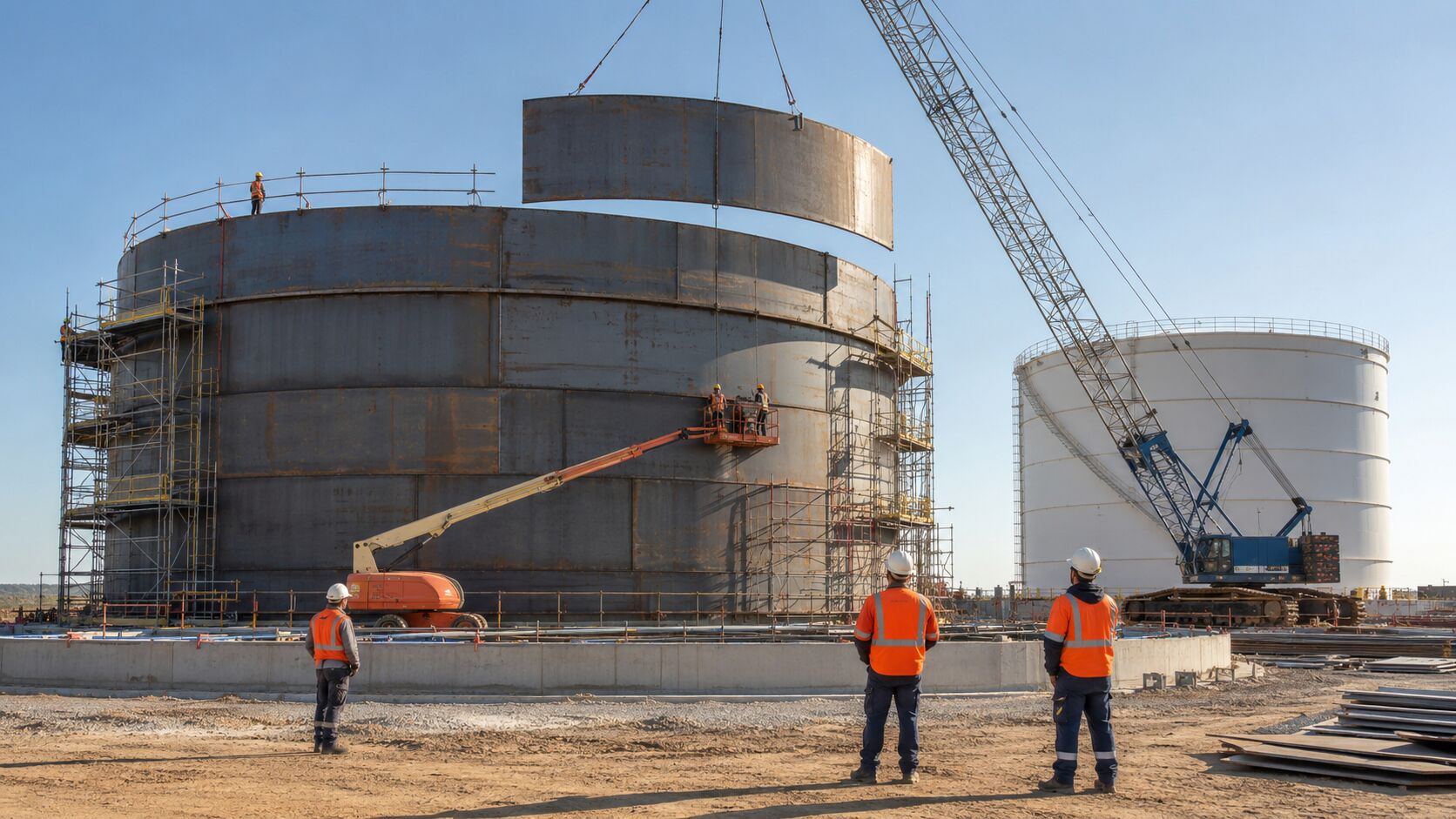 Réservoirs API, fondations et cuvettes de rétention pour les projets de projets de dépôts pétroliers en Afrique