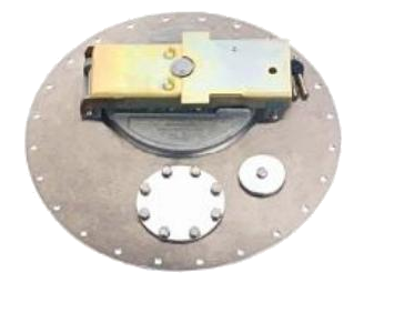 SIMEI FT-MH-170 — 560 mm pressed-plate tanker manhole cover with two accessory ports