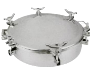 SIMEI FT-MH-190 — 500 mm hooped tanker manhole cover with clamped full cover