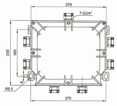 Anti-overfill and static-grounding controller system — Original dimensional reference; verify dimensions before manufacture.