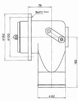 Vanne de récupération des vapeurs 80 mm avec commande manuelle de secours — Plan coté d’origine à titre indicatif ; vérifier les cotes avant fabrication.