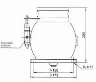 100 mm vapour recovery adaptor valve with sight glass — Original dimensional reference; verify dimensions before manufacture.