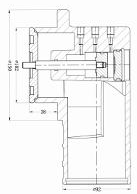 80 mm threaded serial-control vapour recovery valve — Original dimensional reference; verify dimensions before manufacture.