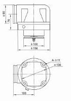 80 mm combing vent valve — Original dimensional reference; verify dimensions before manufacture.