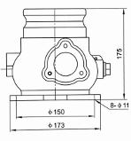 100 mm vapour recovery adaptor valve with sight glass — Original dimensional reference; verify dimensions before manufacture.