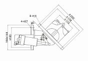 80 mm pneumatic stainless-steel bottom valve — Original dimensional reference; verify dimensions before manufacture