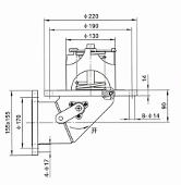 100 mm manual stainless-steel bottom valve with hold-open device — Original dimensional reference; verify dimensions before manufacture
