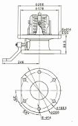 80 mm 180° dual-outlet stainless-steel bottom valve — Original dimensional reference; verify dimensions before manufacture