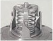 80 mm 180° dual-outlet stainless-steel bottom valve — One-piece spring support