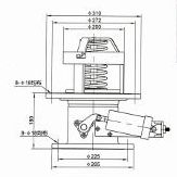 150 mm 180° dual-outlet pneumatic stainless-steel bottom valve — Original dimensional reference; verify dimensions before manufacture