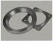 150 mm 180° dual-outlet pneumatic stainless-steel bottom valve — Matching flange