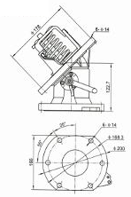 100 mm 45° stainless-steel bottom valve — Original dimensional reference; verify dimensions before manufacture