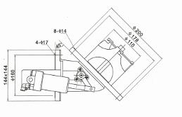 80 mm heated pneumatic stainless-steel bottom valve — Original dimensional reference; verify dimensions before manufacture