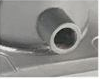 80 mm heated stainless-steel bottom valve — Steam inlet and outlet