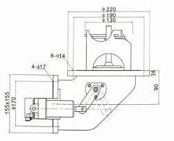 100 mm heated pneumatic stainless-steel bottom valve — Original dimensional reference; verify dimensions before manufacture
