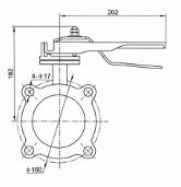 80 mm stainless-steel in-line butterfly valve — Original dimensional reference; verify dimensions before manufacture