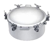 SIMEI FT-CMH-250 — Deep-base double-flange stainless-steel manhole cover