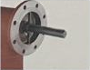 Crude-oil transfer valve with flanged outlet — Valve-clack opening detail.